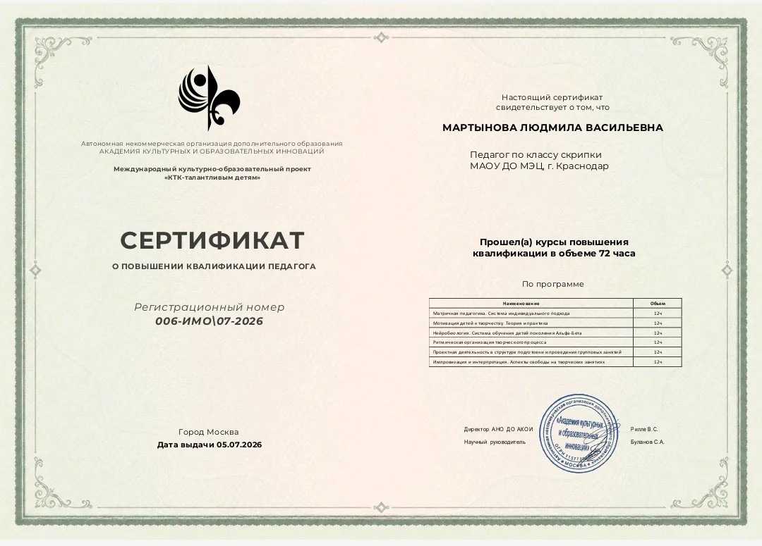 Мартынова Людмила Васильевна